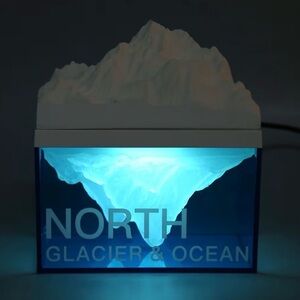 Glacier Night Light Speaker Mountain Range Diffuser White LED Bedside Home Decor